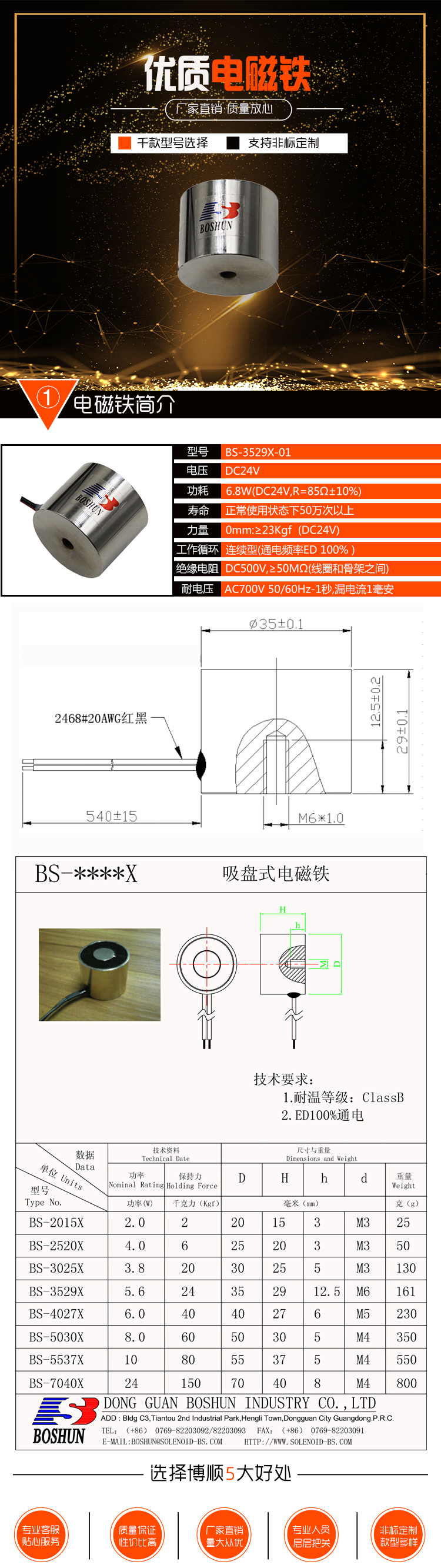 空調(diào)電磁鐵 BS-3529X-01